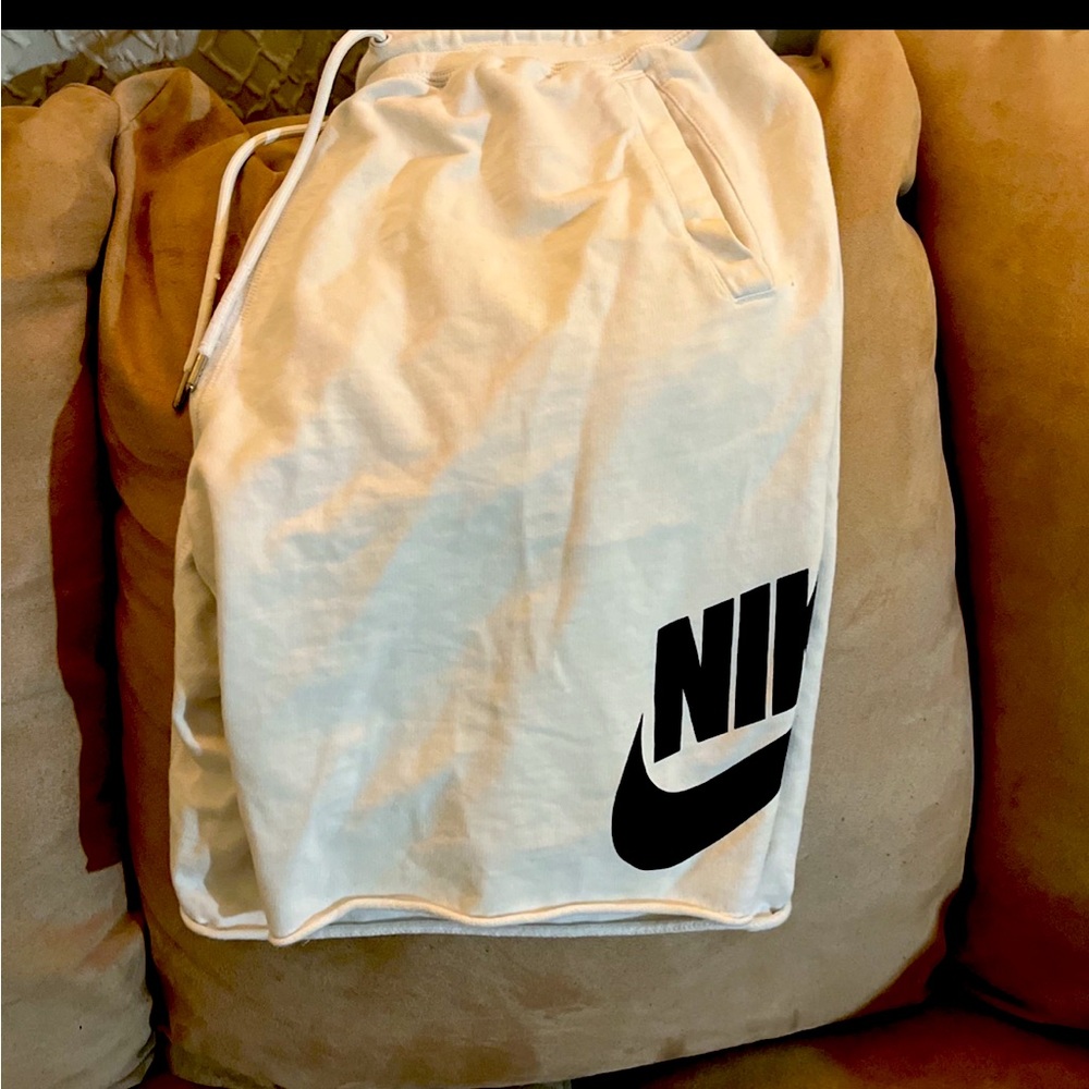 White Nike sweat shorts size xl